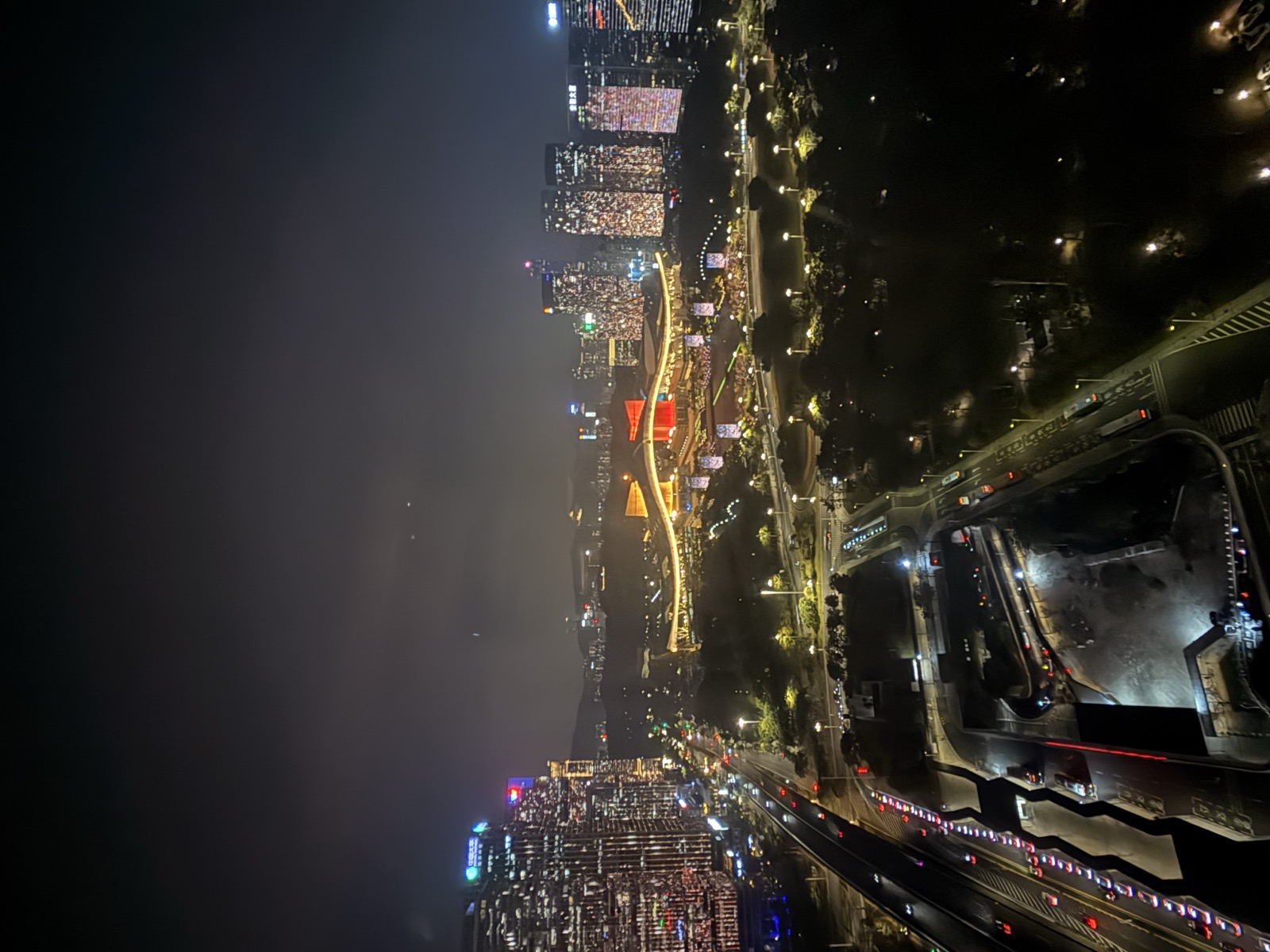 A city at night, seen from above